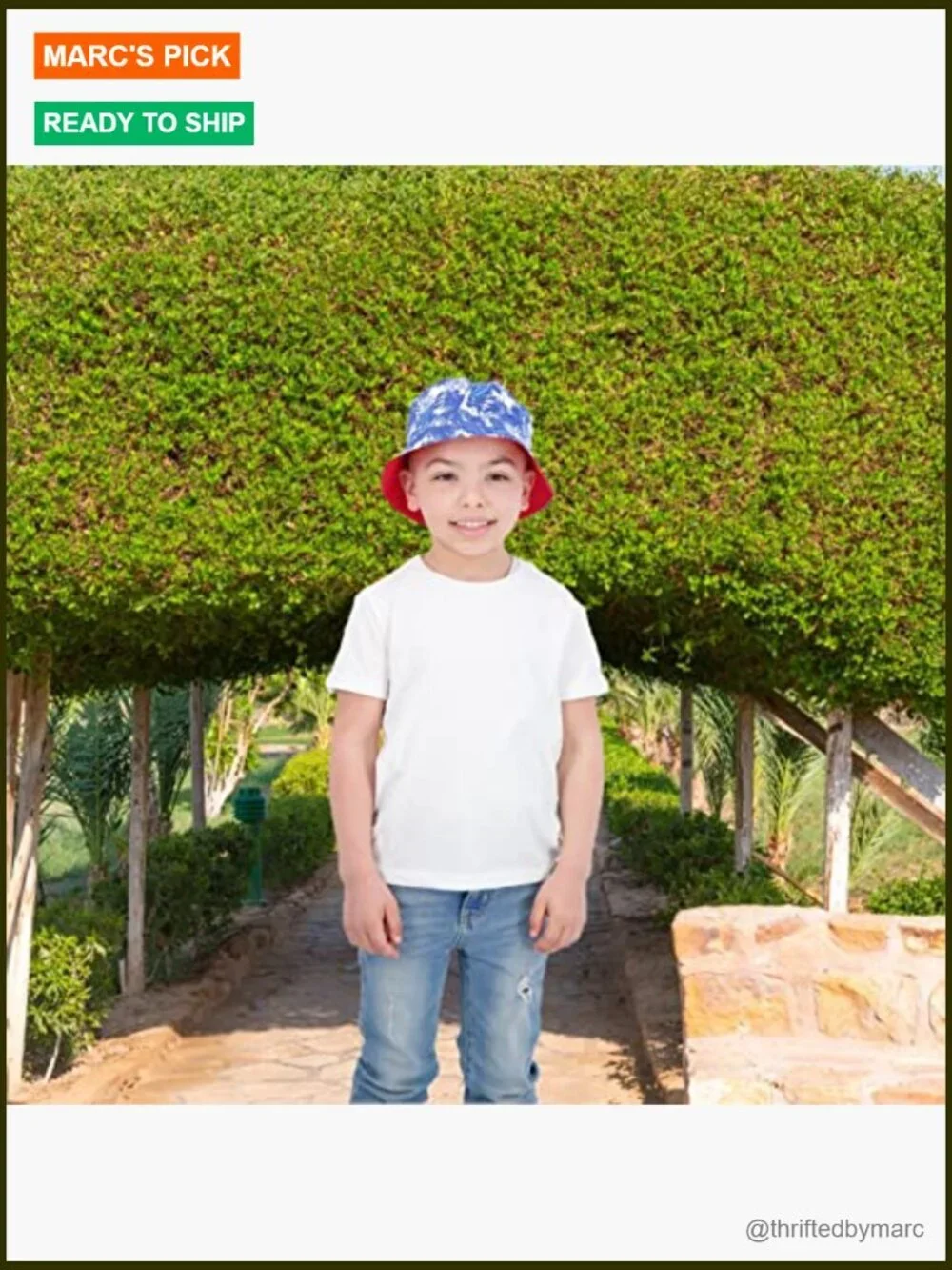 Reversible Bucket Hat for Kids, UPF 50+ Sun Protection